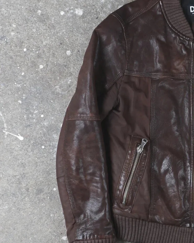 Dolce & Gabbana Leather Jacket Brown