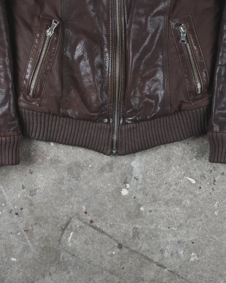 Dolce & Gabbana Leather Jacket Brown