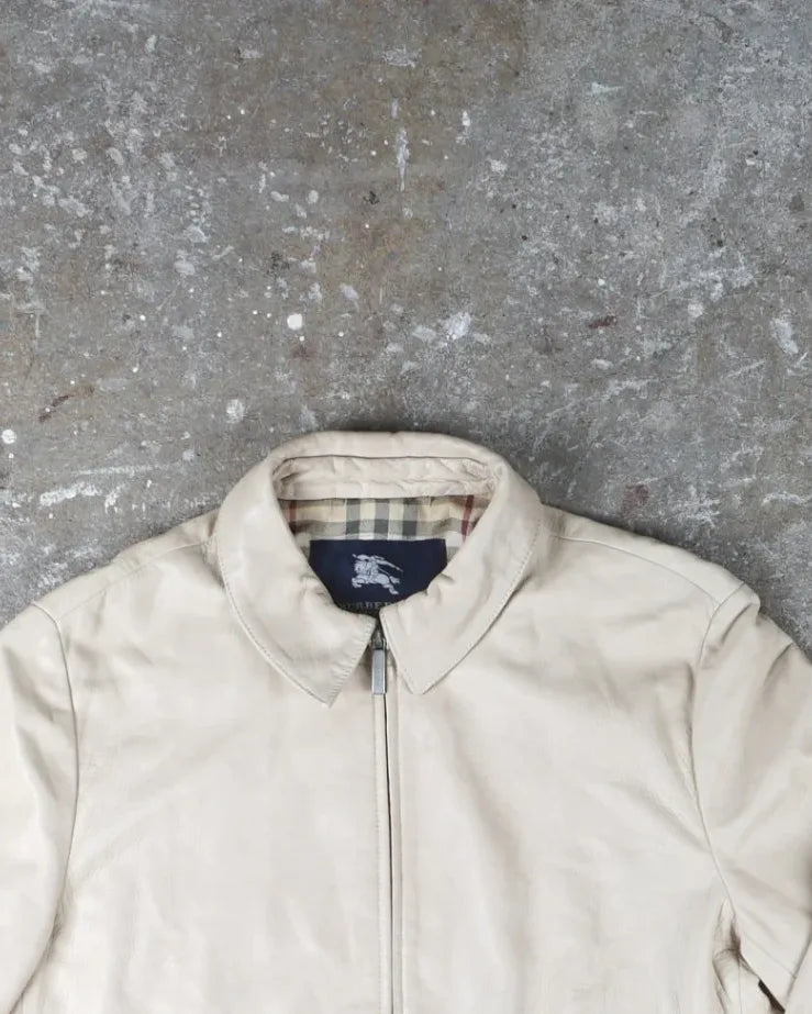 Burberry Leather Jacket Beige