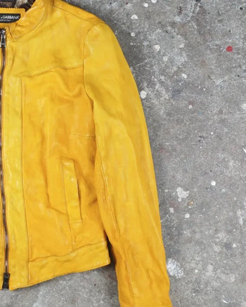 dolce & gabbana Leather jacket Yellow