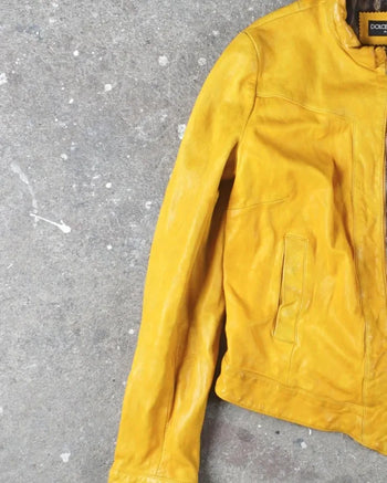 dolce & gabbana Leather jacket Yellow