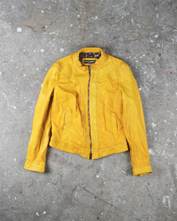 dolce & gabbana Leather jacket Yellow