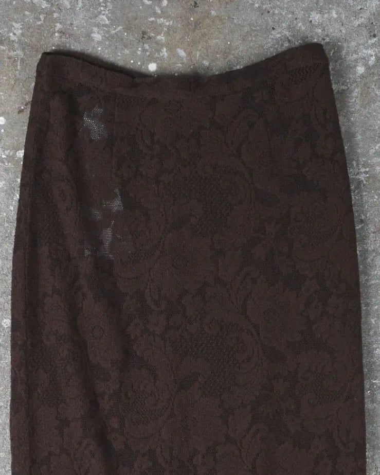 Dolce & Gabbana Wool Skirt Brown