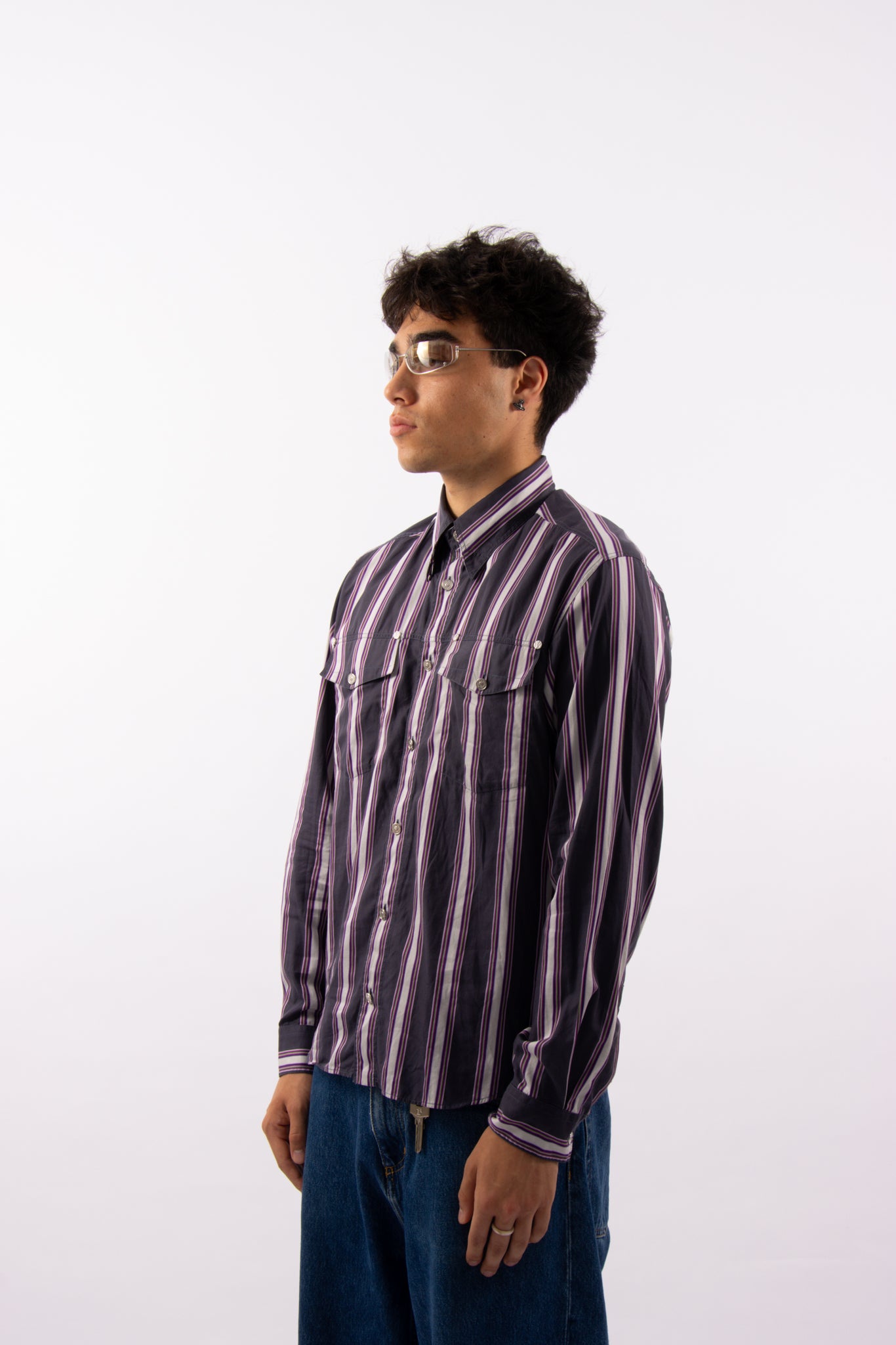 VERSACE PUPRLE STRIPED - Amsterdam Vintage Clothing | AVC