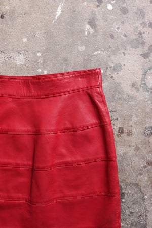 VERSACE SKIRT RED LEATHER - Amsterdam Vintage Clothing | AVC