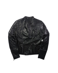 2000's Gucci Asymmetrical Black Leather Jacket