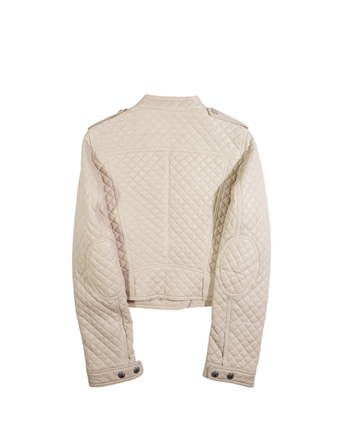 2000's Dolce & Gabbana Quilted Leather Jacket Cream