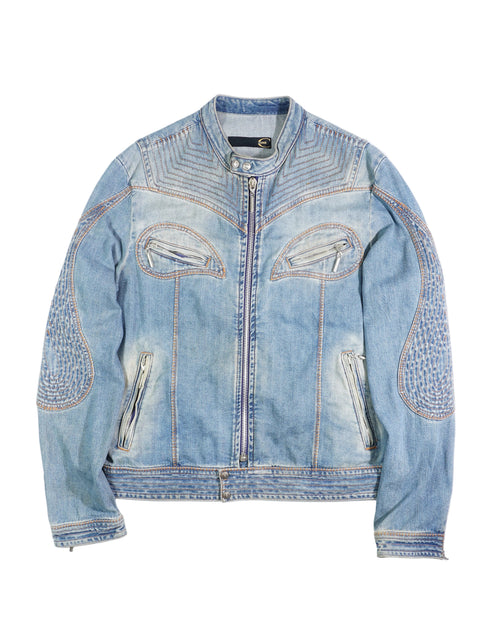 AW2005 Roberto Cavalli Denim Teardrop Jacket