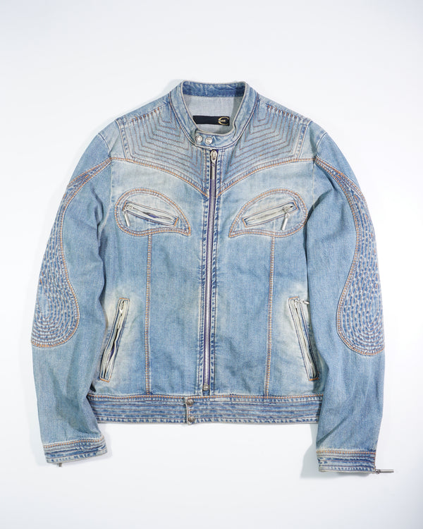 AW2005 Roberto Cavalli Denim Teardrop Jacket