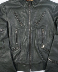 2000's Dolce & Gabbana Multizip Leather Jacket Green