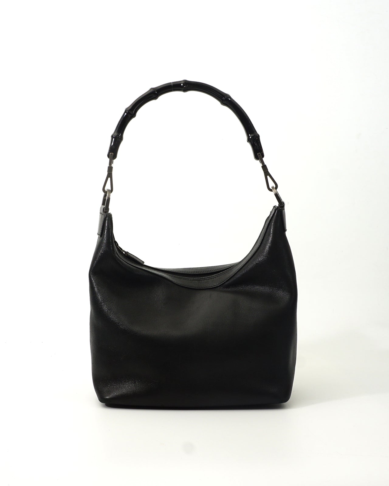 Gucci Bamboo Hobo Bag Black Leather