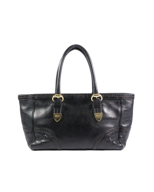 2000's Gucci Guccissima Black Leather Bag
