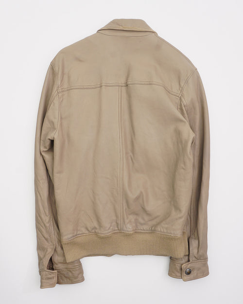 AW2006 Dolce & Gabbana Leather Jacket Beige