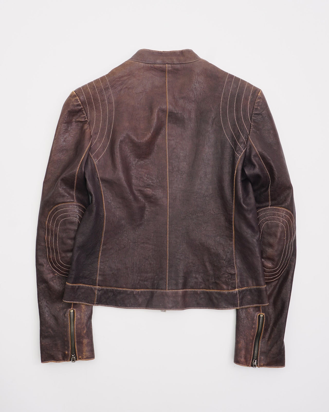 2000's Emporio Armani Leather Jacket Brown