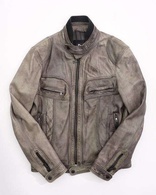 2000's Dolce & Gabbana Leather Jacket Gray