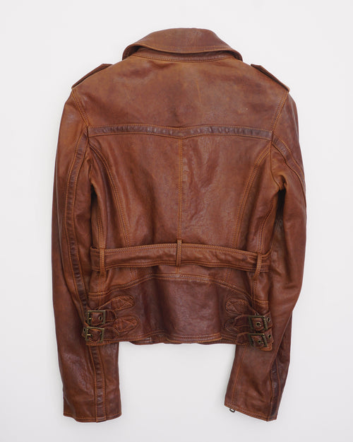 Dolce & Gabbana Leather Jacket Brown