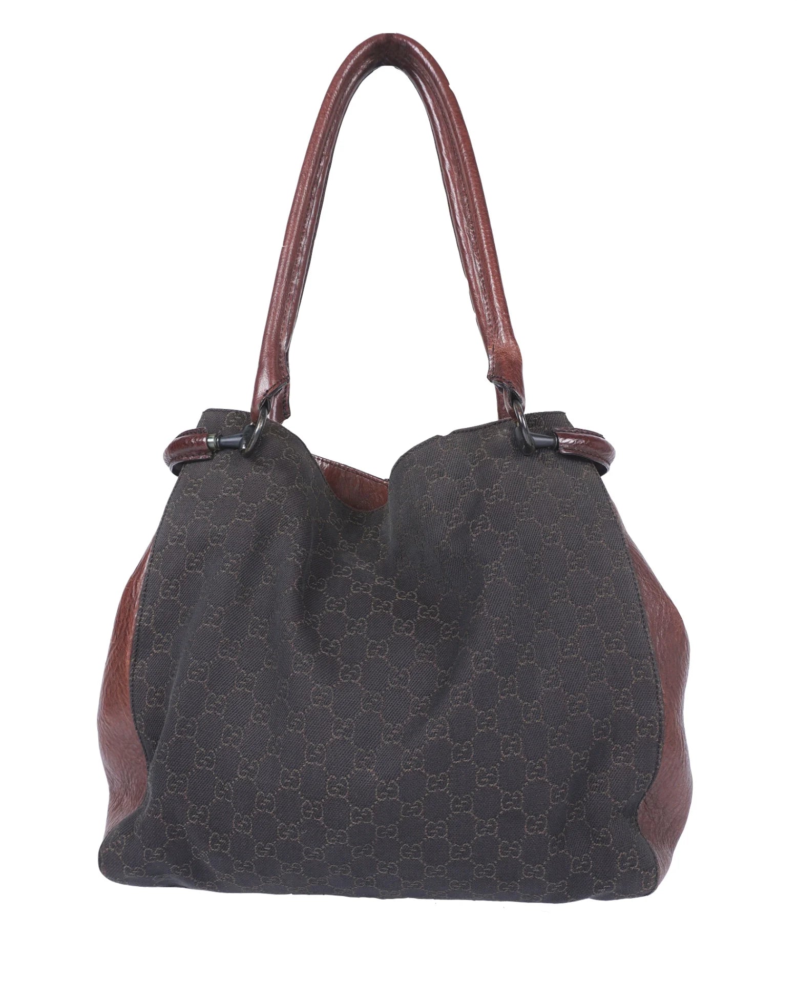 Gucci Leather Canvas bag Brown