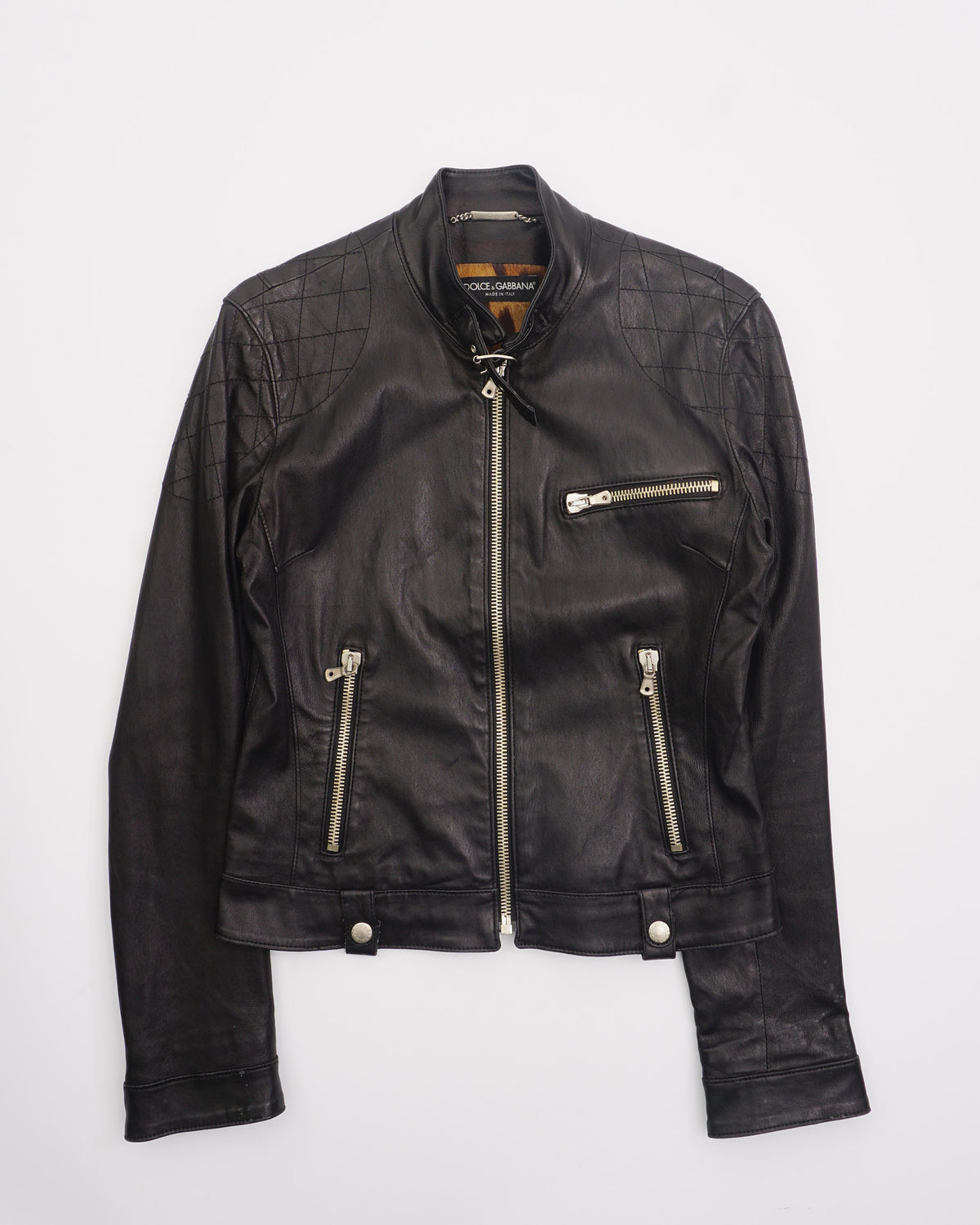 2000's Dolce & Gabbana Leather Jacket Black