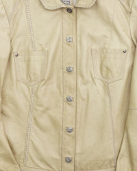 2000's Marithe Francois Girbaud Leather Jacket Beige
