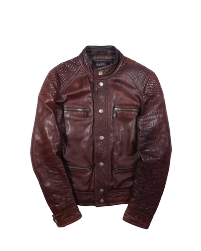 2000's Gucci Dark Brown Leather Jacket