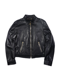 2000's Gucci Ruffle Leather Jacket