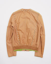 2000's Roberto Cavalli Leather Jacket Beige