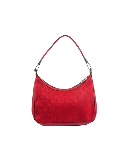2000's Gucci Red Canvas Hobo Bag