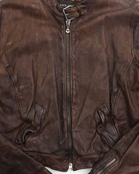 2000's Dolce & Gabbana Leather Jacket Brown