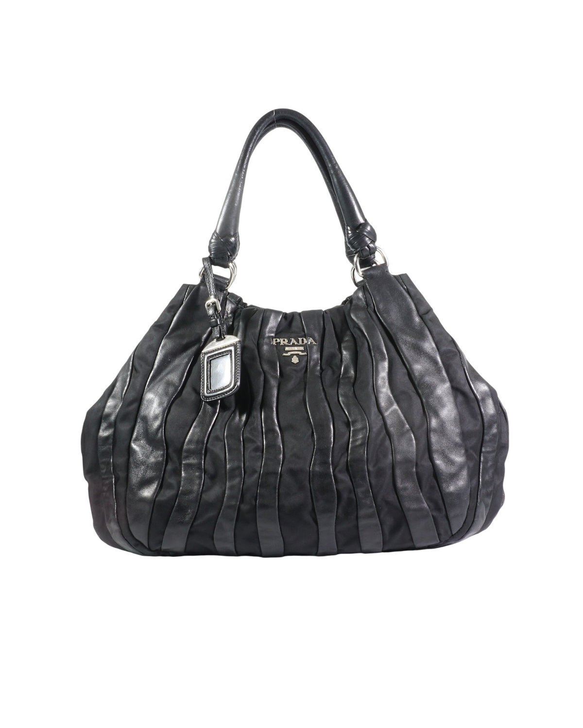 2000's Prada Nappa Leather Waves Bag Black