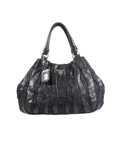 2000's Prada Nappa Leather Waves Bag Black