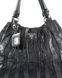 2000's Prada Nappa Leather Waves Bag Black