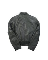 2000's Dolce & Gabbana Multizip Leather Jacket Green
