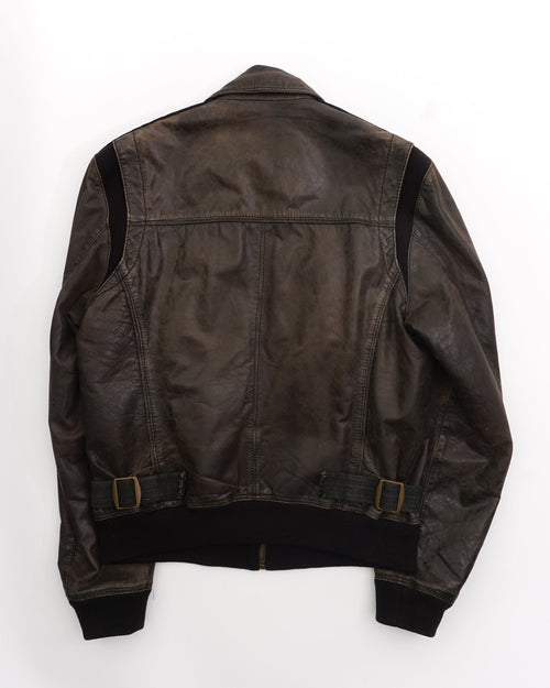 D&g Leather Jacket Brown