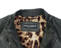 2000's Dolce & Gabbana Multizip Leather Jacket Green